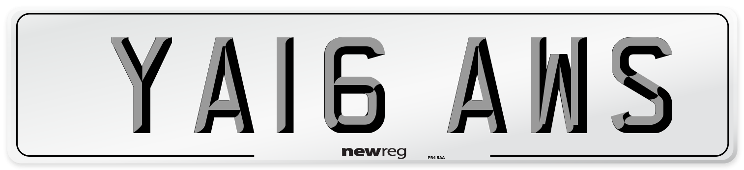 YA16 AWS Number Plate from New Reg